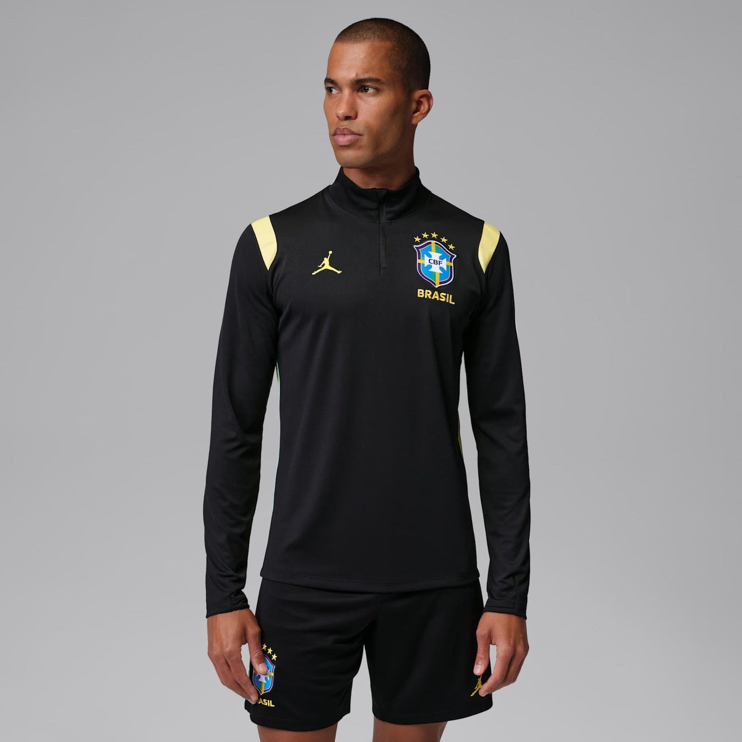 Camiseta Brasil Jordan Manga Longa Academy Pro 2026 Treino Masculina - imagem 1