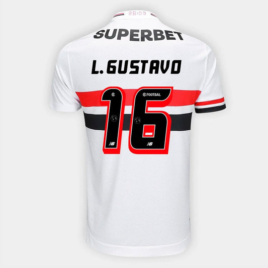 Camisa New Balance São Paulo 2025/26 I L. Gustavo N° 16 - imagem 1