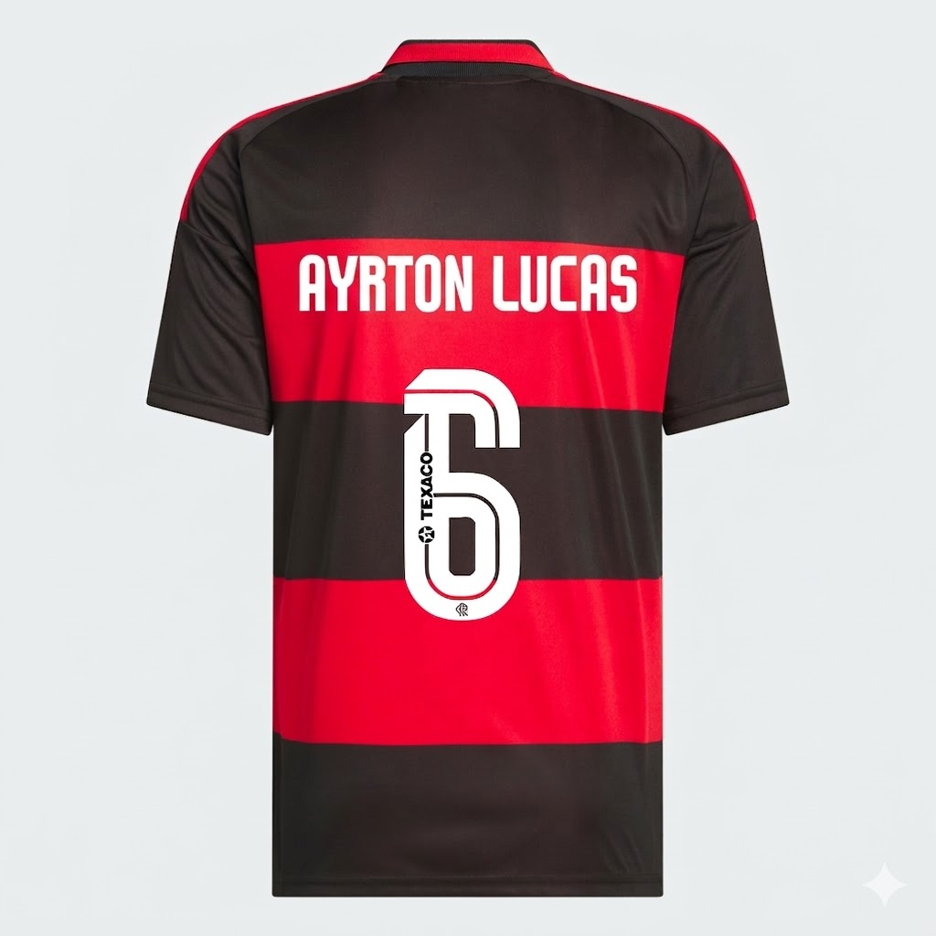 Camisa Adidas Flamengo 2026/27 I AYRTON LUCAS N° 6 - imagem 1