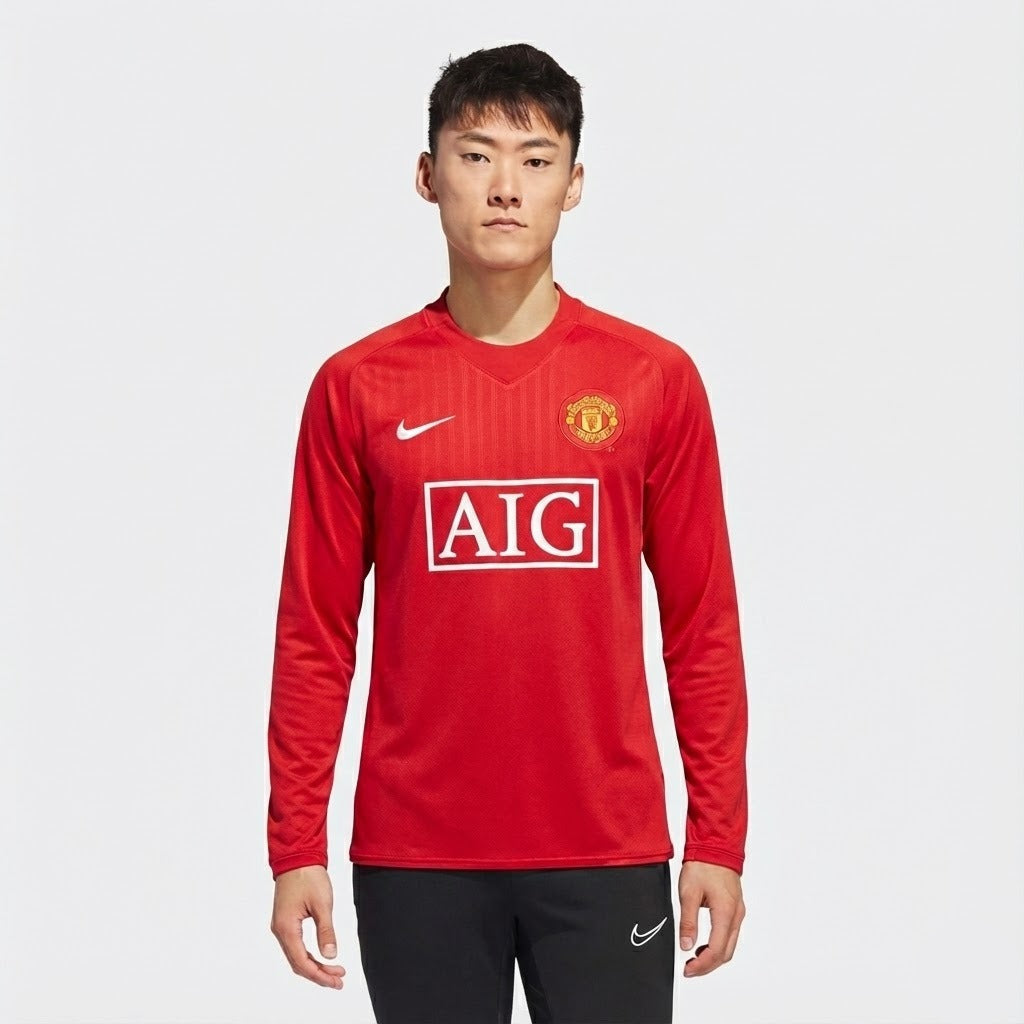 Camisa Retrô Manchester United 2007/08 I Manga Longa - imagem 1