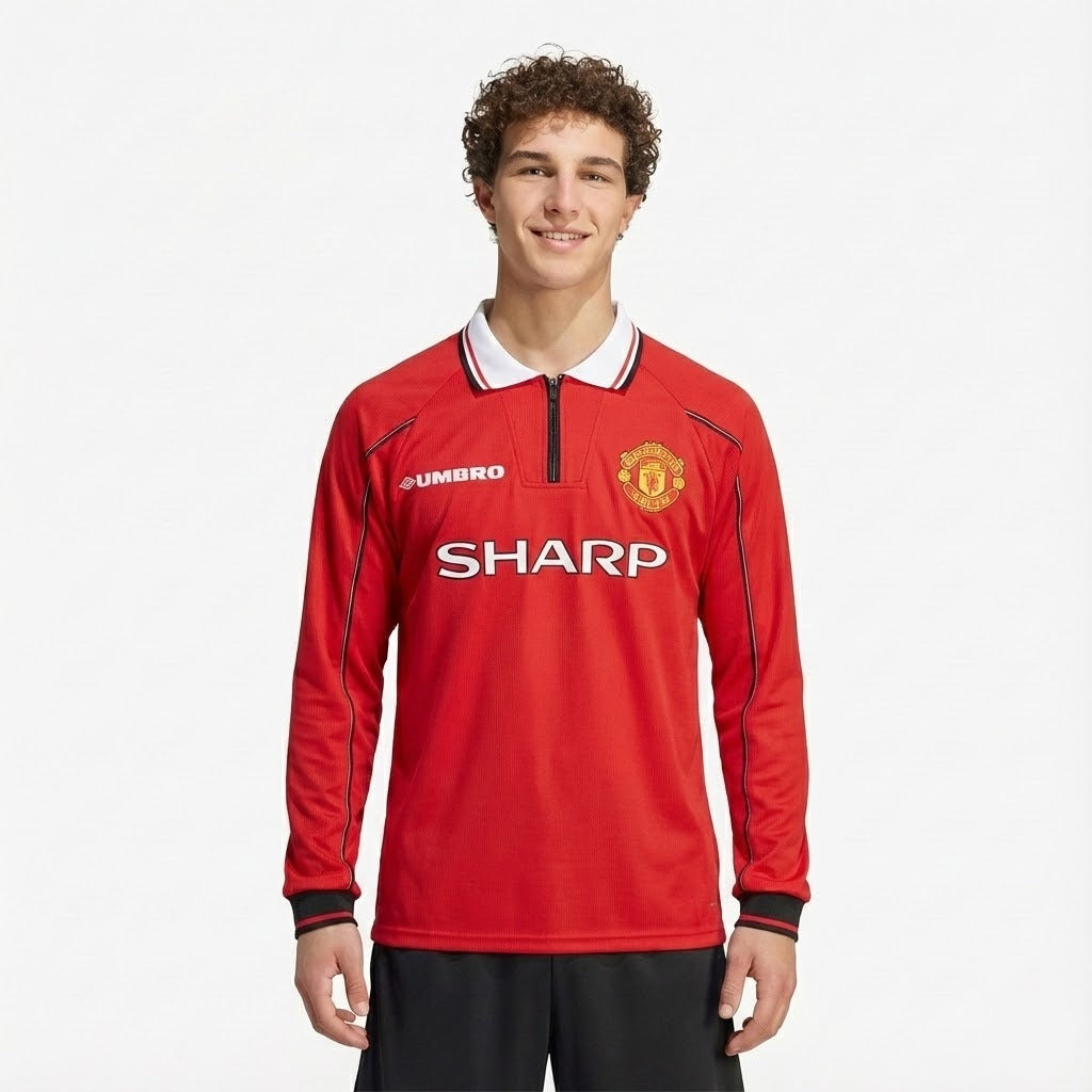 Camisa Retrô Manchester United 1998/99 I Manga Longa - imagem 1