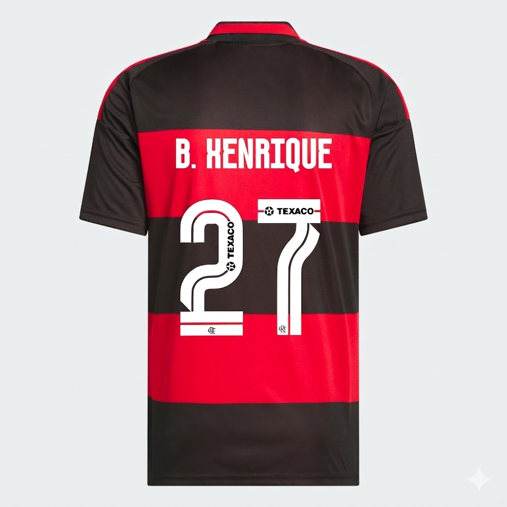 Camisa Adidas Flamengo 2026/27 I B. HENRIQUE N° 27 - imagem 1