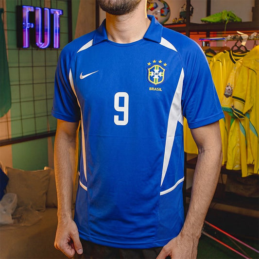 Camisa Retrô Brasil 2002 II 9 Ronaldo [PRONTA ENTREGA] - imagem 1