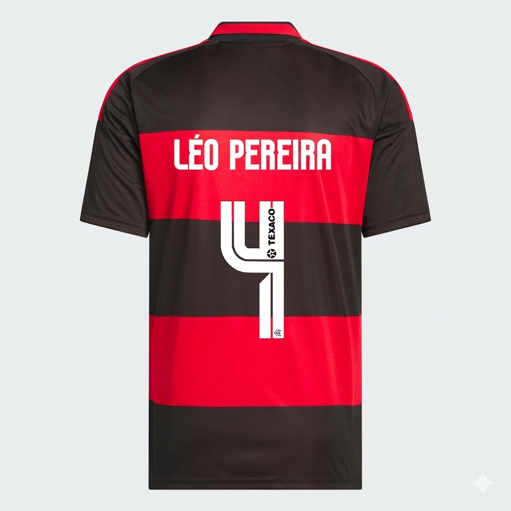 Camisa Adidas Flamengo 2026/27I LÉO PEREIRA N° 4 - imagem 1